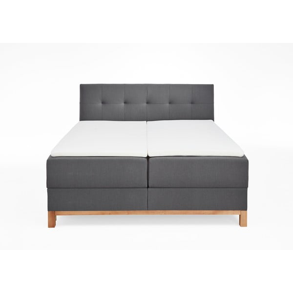 Tamno sivi boxspring krevet s prostorom za pohranu 180x200 cm Catania - Meise Möbel-image-4