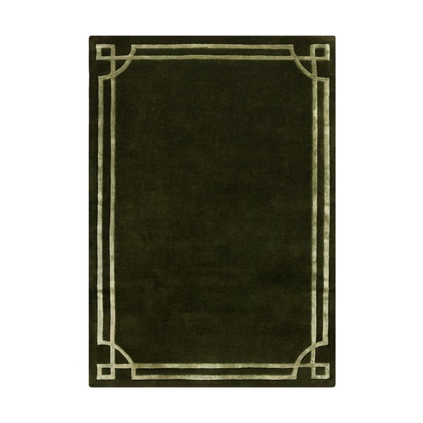 Tamno zeleni ručno rađen vunen tepih 120x170 cm Gatsby – Flair Rugs