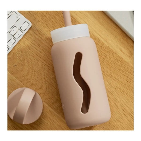 Silikonska slamka sa četkom za čišćenje/s poklopcem Tropical Papaya – Muuki-image-1