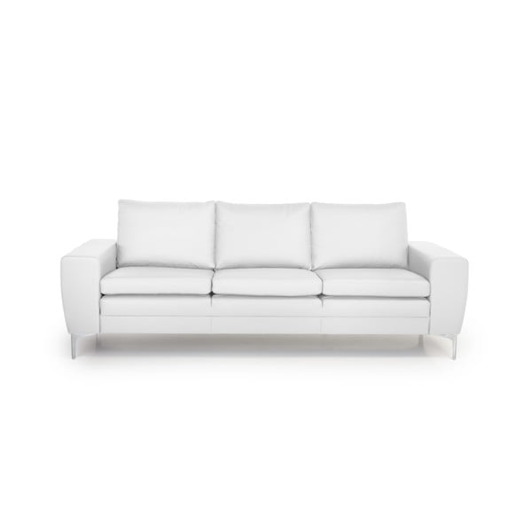 Bijela kožna sofa Scandic Twigo, 227 cm