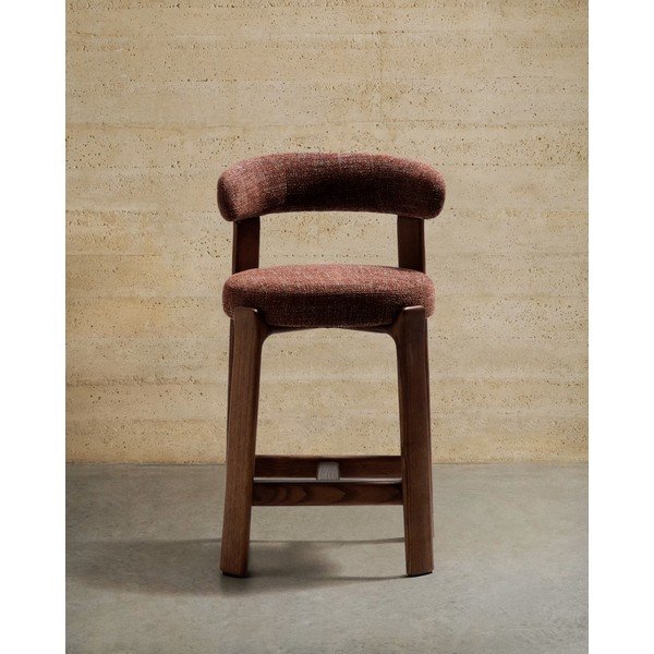 Smeđa/u tamnoj prirodnoj boji barska stolica od čvrste jeseni (visine sjedala 65 cm) Granite – Kave Home-image-2