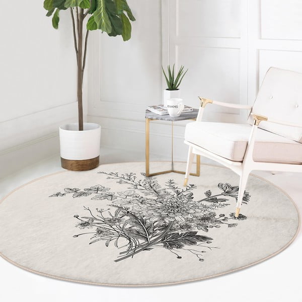 Krem periv/pogodan za robotski usisavač okrugli tepih ø 80 cm Comfort – Mila Home-image-1