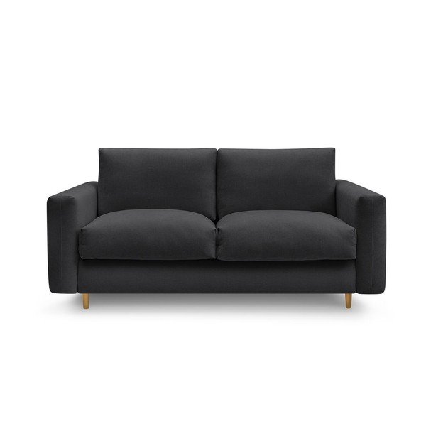 Crna sofa za spavanje/sklopiva 220 cm Cocoone – Bobochic Paris