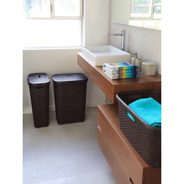 Smeđa košara za rublje Curver Hamper, 60 l-image-3