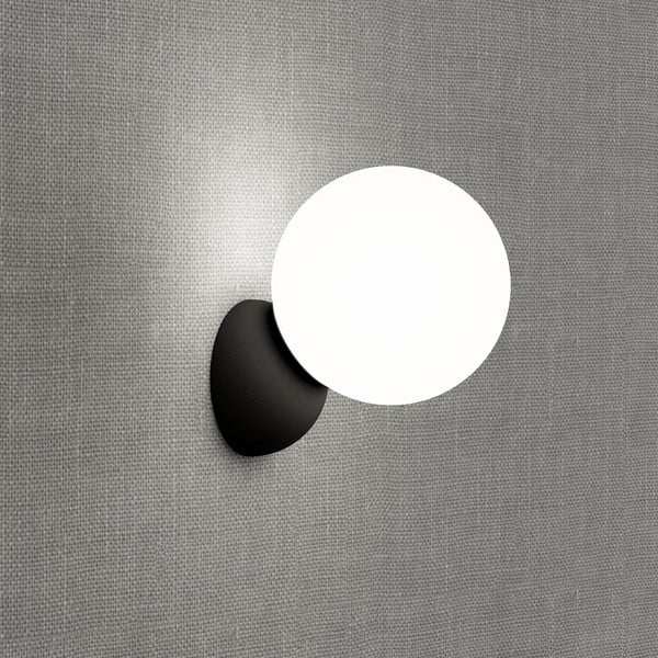 Crna zidna svjetiljka SULION Volga, ø 12 cm-image-2