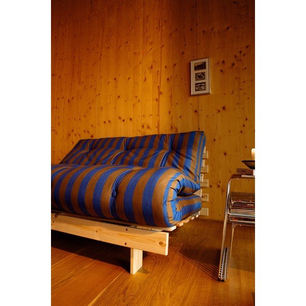 Plava/smeđa futon/drvena fotelja Roots – Karup-image-4