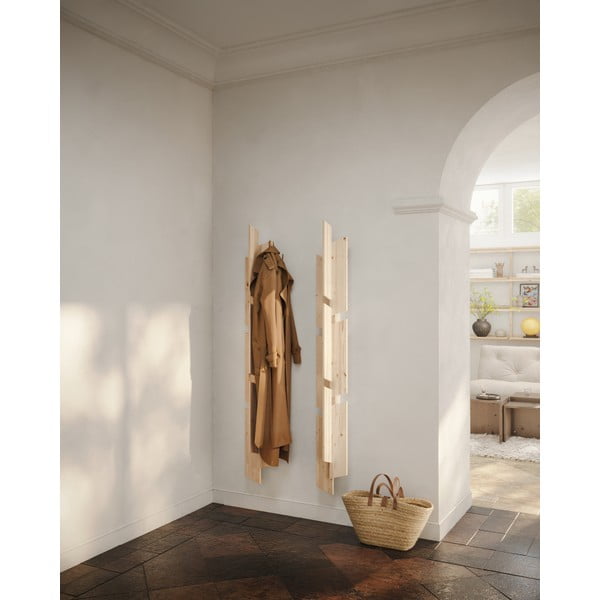 Zidna vješalica od masivnog bora u prirodnoj boji 26 cm Keeper – Karup Design-image-1