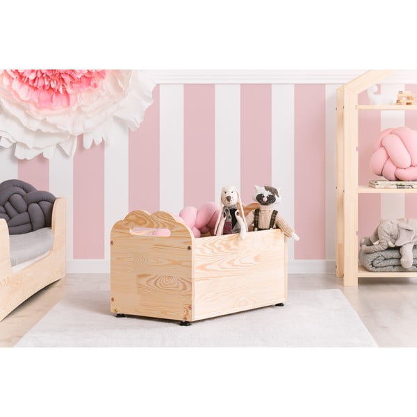 Mobilna kutija za skladištenje od borovog drva Adeko Kutu Coma, 60 cm-image-1