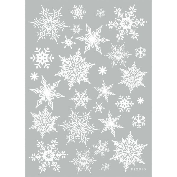Set od 30 božićnih naljepnica Ambiance Christmas White Flakes-image-2