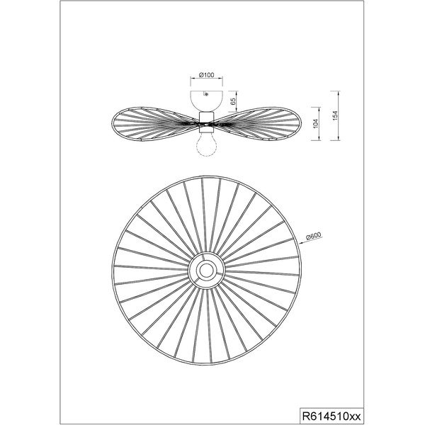 Bijela stropna svjetiljka ø 60 cm Chapeau – Reality-image-4
