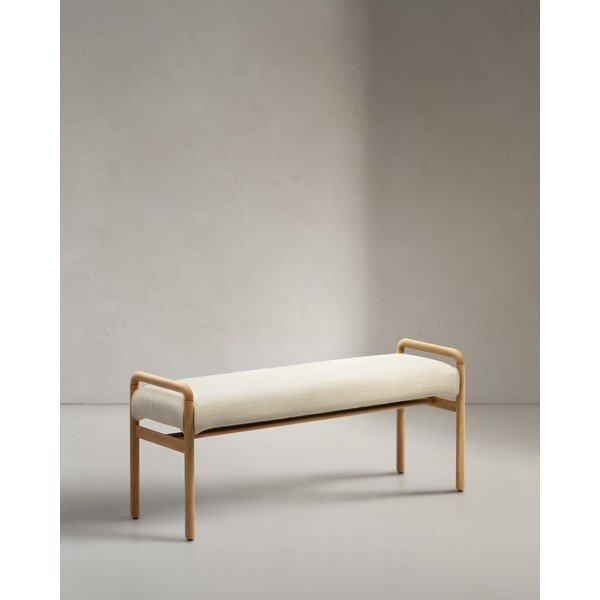 Krem/u prirodnoj boji klupa Macaret – Kave Home-image-1