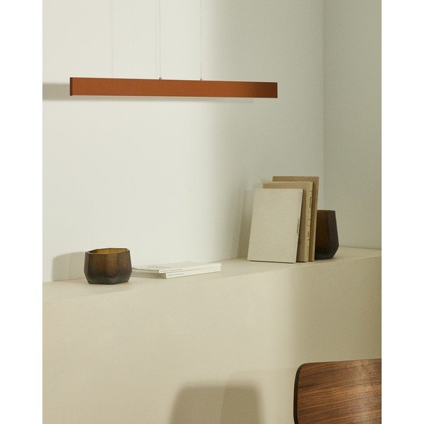 LED viseća svjetiljka boja terakote s metalnim sjenilom Boadella – Kave Home-image-1