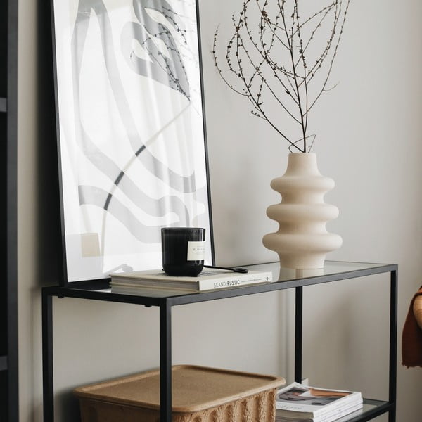 Crna staklena polica 100x85 cm Camiko - Neostill-image-2