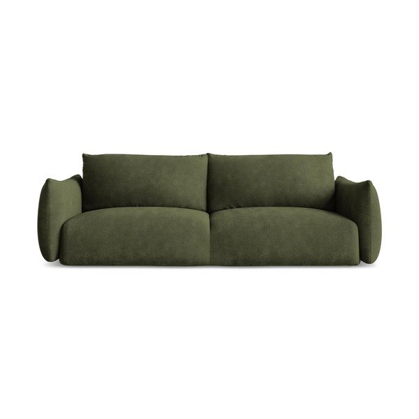 Zelena sklopiva sofa od šenila 230 cm Leila – Makamii
