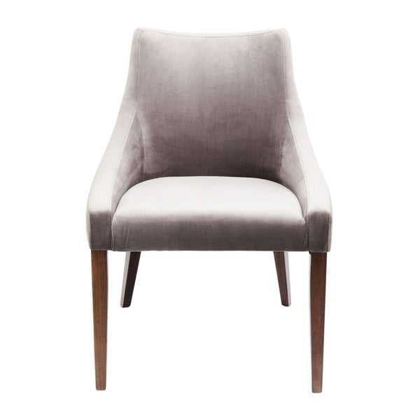 Siva fotelja s nogama od bukovog drveta Kare Design Mode