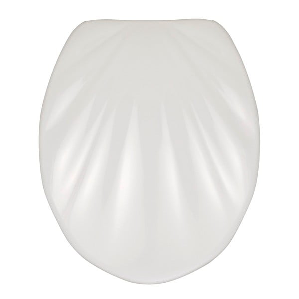 Bijelo WC sjedalo s lakim zatvaranjem Wenkoo Sea Shell Premium, 45,5 x 38 cm
