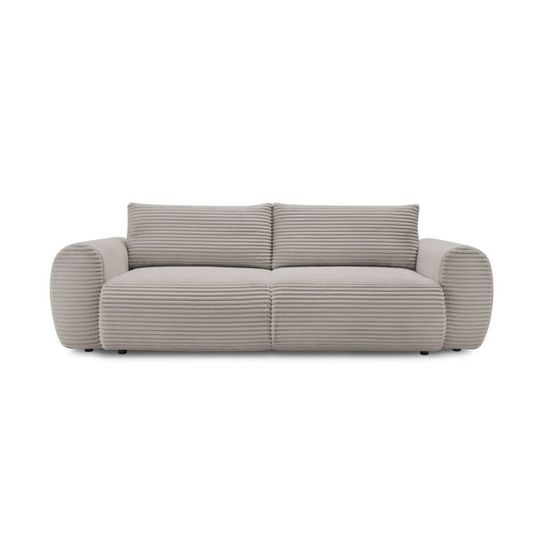 Svijetlo siva/bež sklopiva sofa od samta 257 cm Lucien – Bobochic Paris