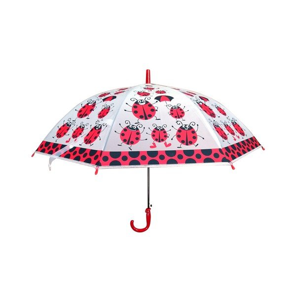 Dječji prozirni štap kišobran s crvenim detaljima Birdcage Ladybird, ⌀ 82 cm-image-1