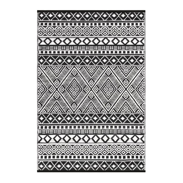 Crno bijeli vanjski tepih Green Decore Relic, 150 x 240 cm-image-1