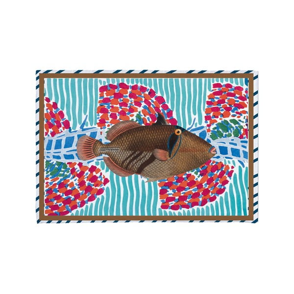 Tirkizna kupaonska prostirka 40x60 cm Tufted Fish – Really Nice Things