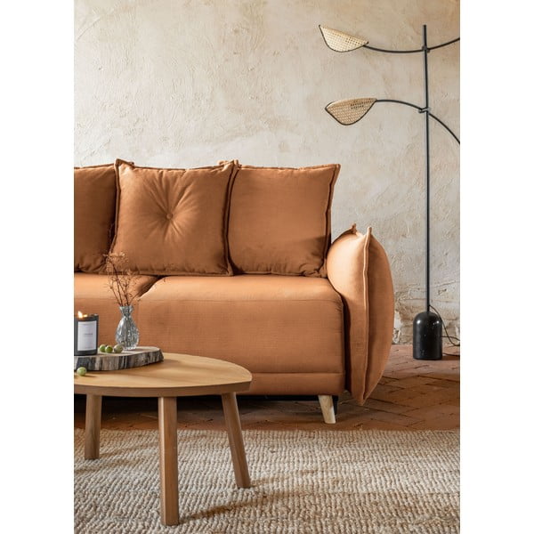 Ciglasta sklopiva kutna garnitura od samta (s lijevim kutom) Lazy Lukka – Miuform-image-4