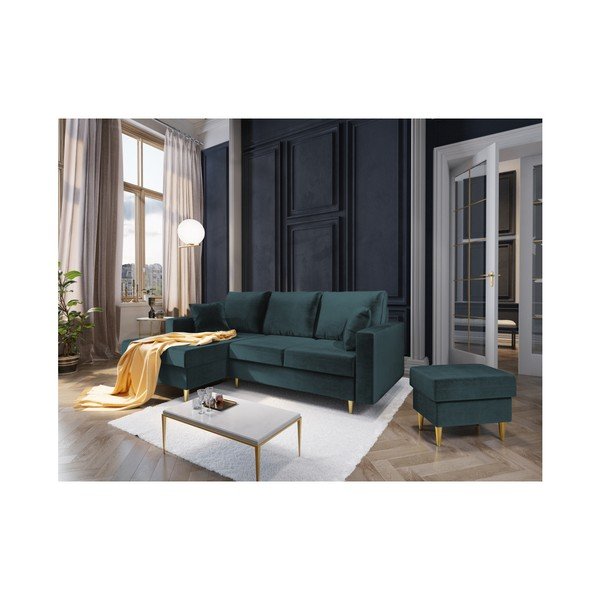 Petrolej plavi tabure Mazzini Sofas Muguet, 60 x 45 cm-image-3