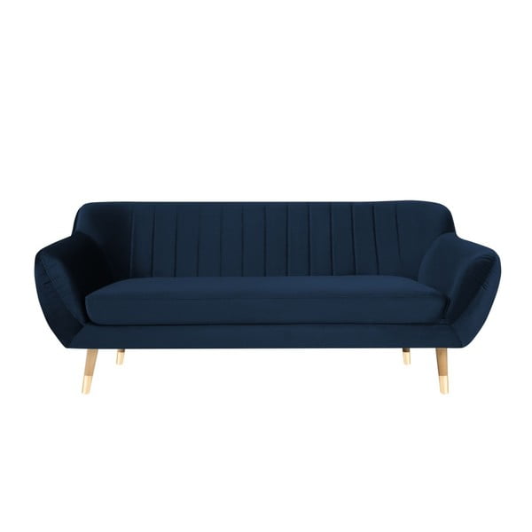 Tamnoplava sofa od baršuna Mazzini Sofas Benito, 188 cm