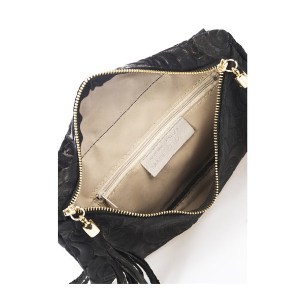 Crna kožna pismo torbica Lisa Silvia Minardi-image-3