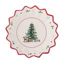 Crveni/krem keramički tanjur s božićnim motivom za serviranje ø 20 cm Naive – Bloomingville
