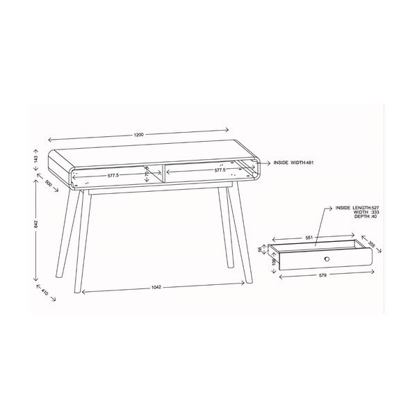 Radni stol 50x120 cm Cassie – Støraa-image-1