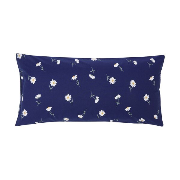 Set od 2 plave ukrasne jastučnice od pamuka Westwing Collection Daisies, 40 x 80 cm-image-2