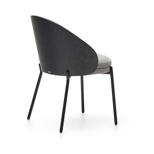 Crna/siva podstavljena blagovaonska stolica Eamy – Kave Home-image-4