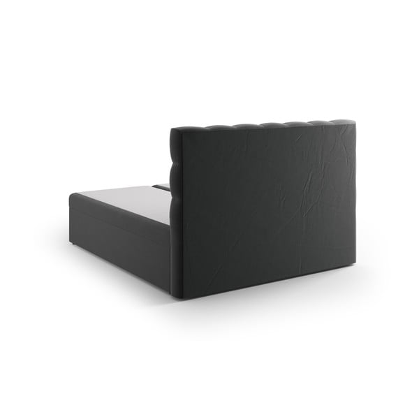 Antracitno sivi boxspring krevet s prostorom za pohranu 160x200 cm Bali – Cosmopolitan Design-image-3