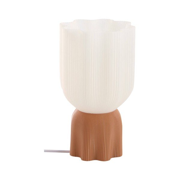 Bijela/smeđa plastična stolna lampa (visina 27 cm) Camier – Jotex