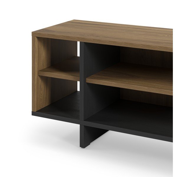 Crna/u prirodnoj boji TV komoda u dekoru hrasta 160x44x36 cm Cequoia – Marckeric-image-4