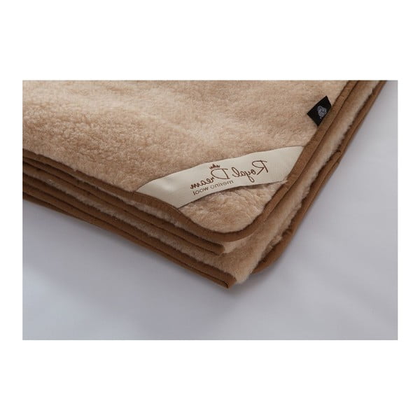 Smeđa deka od merino vune Royal Dream, 160 x 200 cm