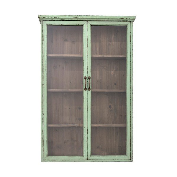 Svijetlo zelena viseća vitrina od masivne jele 81x122x18 cm Hazem – Bloomingville
