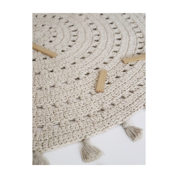 Krem dječji tepih ø 120 cm Nila Ecru – Nattiot-image-2