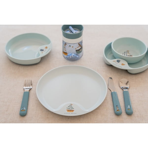 Svijetlo zeleni/u srebrnoj boji dječji pribor za jelo 3 kom od nehrđajućeg čelika Little farm – Mepal-image-4