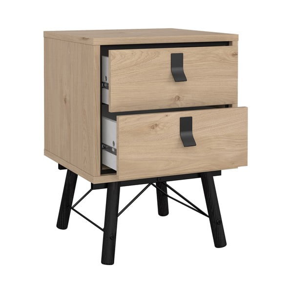 Noćni ormarić u dekoru hrasta u prirodnoj boji Ry – Tvilum-image-4