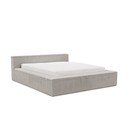 Sivi tapecirani bračni krevet s prostorom za odlaganje s podnicom 160x200 cm Cloe – Ropez