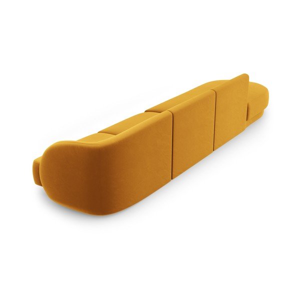 Senf žuta baršunasta sofa 302 cm Miley – Micadoni Home-image-4