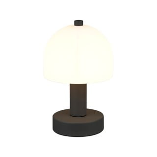 Crno-bijela stolna lampa sa staklenim sjenilom (visina 19 cm) Glenn – Trio