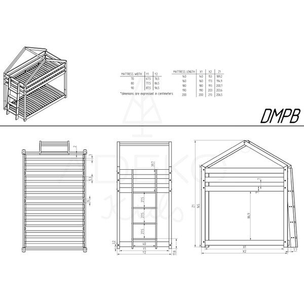 Dječji krevet s prostorom za odlaganje s podnicom 80x160 cm u prirodnoj boji DMPB – Adeko-image-4