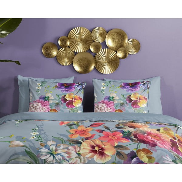 Siva posteljina od organskog pamuka Descanso Sunflower, 200 x 220 cm-image-2