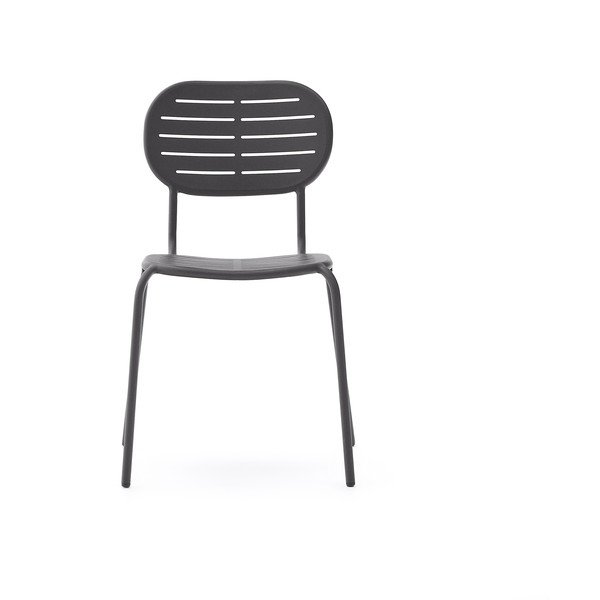 Tamno siva metalna vrtna stolica Brai – Kave Home-image-2