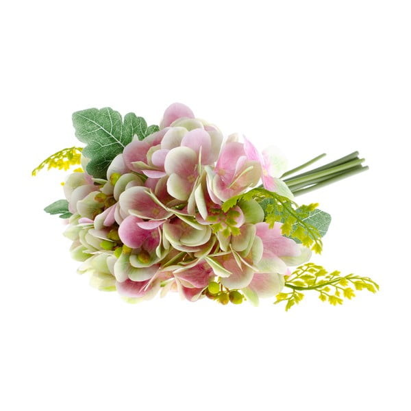 Ružičasti umjetni cvijet u stilu hortenzije s paprati Dakls
