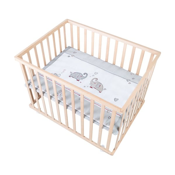 Putni krevetić na kotačićima 100x75 cm u prirodnoj boji Jumbo Twins – Roba