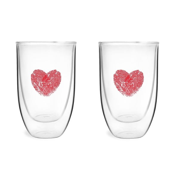 Set od 2 čaše s dvostrukom stijenkom s Vialli design printom, 350 ml