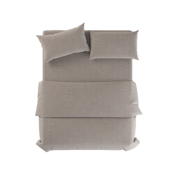 Svijetlo siva/smeđe-siva lanena posteljina za bračni krevet 200x200 cm Natural – Native Natural